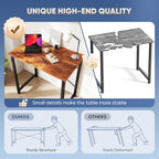 DUMOS 31 Inch Small Computer Desk for Home Office, Modern Study Writing Work Table Simple Style for Bedroom with X-Shaped ReInchforcement, Rustic Brown
