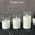Glass Rechargeable Led Flickering Flameless Candles With Remote And Timer | Fake Candles Flickering Warm Led Flame For Centerpiece Table Decorations, Halloween, Christmas & Home Fall Decor (Pack Of 3)