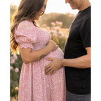 Maternity Dress Baby Shower - 2025 Photoshoot Pregnancy Summer Floral Maxi Off Shoulder Casual Dress