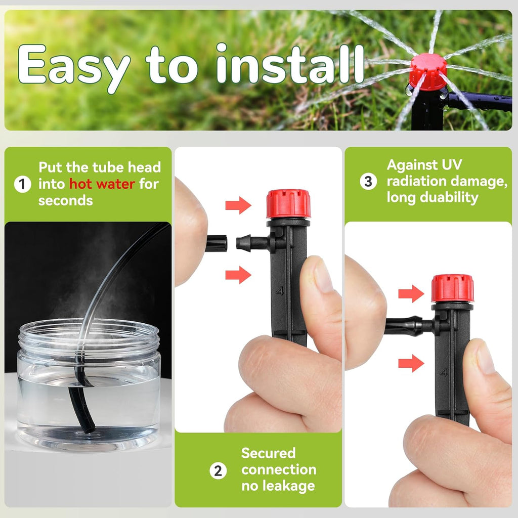 50Pcs Adjustable Drip Irrigation Emitters: Garden Drippers For 1/4" Tubing | 360 Degree Water Flow, 5-Inch Arrow Stake, For Garden/Lawn/Planter Beds, Compatible With 4-7Mm Tubing, Diy Watering System