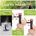 50Pcs Adjustable Drip Irrigation Emitters: Garden Drippers For 1/4" Tubing | 360 Degree Water Flow, 5-Inch Arrow Stake, For Garden/Lawn/Planter Beds, Compatible With 4-7Mm Tubing, Diy Watering System