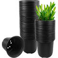 Raookif 100 Pack Nursery Pots, 4 5 6 Inch Nursery Pot For Plants, Plastic Plant Pots With Drainage Holes, Garden Flower Pots For Transplanting, Succulents, Cuttings, Seedlings(4Inch,100Pcs)