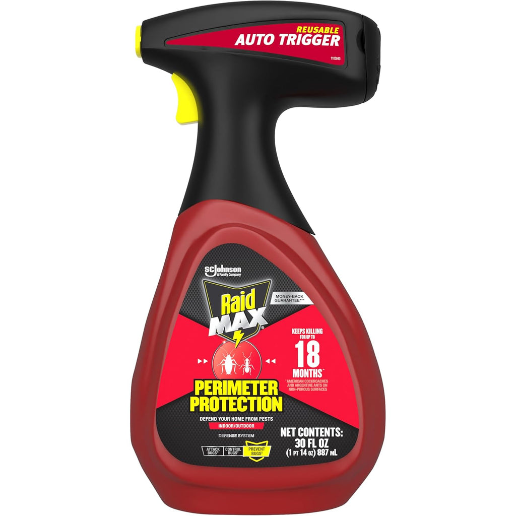 Raid Max Perimeter Protection, Multi Insect Killer Spray For Bugs, 30 Fl Oz