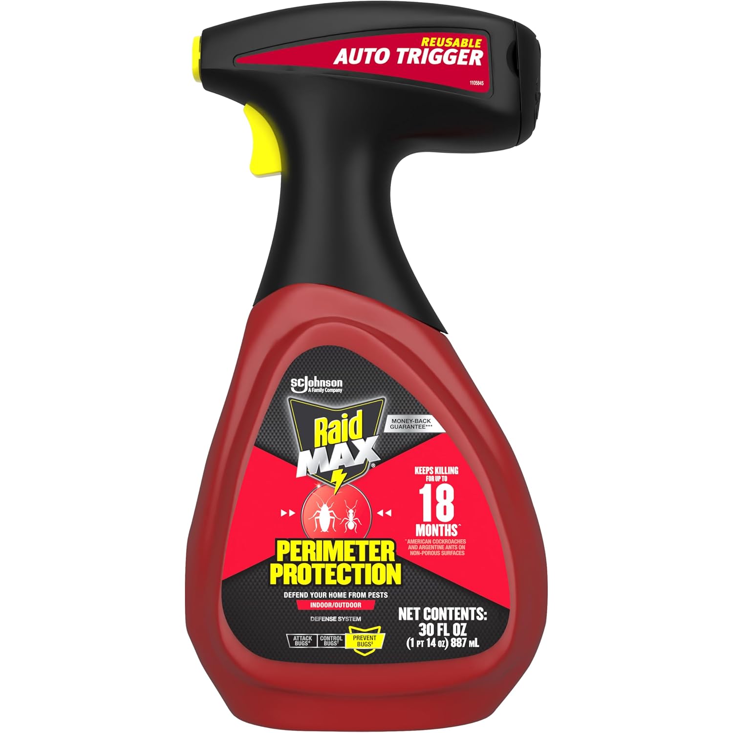 Raid Max Perimeter Protection, Multi Insect Killer Spray For Bugs, 30 Fl Oz