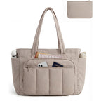 BAGSMART Tote Bag for Women, 2 Set Tote Bag with Zipper, Quilted Nurse Handbags for Work Travel College | 20L Capacity, 15.6'' Laptop Bag, with Cosmetic Bag, Carry on Bag, Nurse Gym Bag