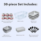 Sterno Disposable Chafing Dish Buffet Set, 6-Hour Food Warmers for Parties, Catering Supplies, Complete Buffet Set, Warming Trays (30pcs)