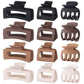 Smksl 12 Pcs Hair Claw Clips For Women & Girls 3 Styles Hair Accessories | Durable & Sturdy Plastic Matte Clips For Thin Thick & Curly Hair, Strong Hold & Non-Slip, Ideal Stylish Gifts For Ladies