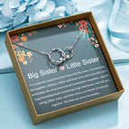 AnalysisyLove Sister Gifts, Sterling Silver Interlocking 2 Circles Necklace for Big & Little Sisters, Sister Birthday Gifts from Sisters