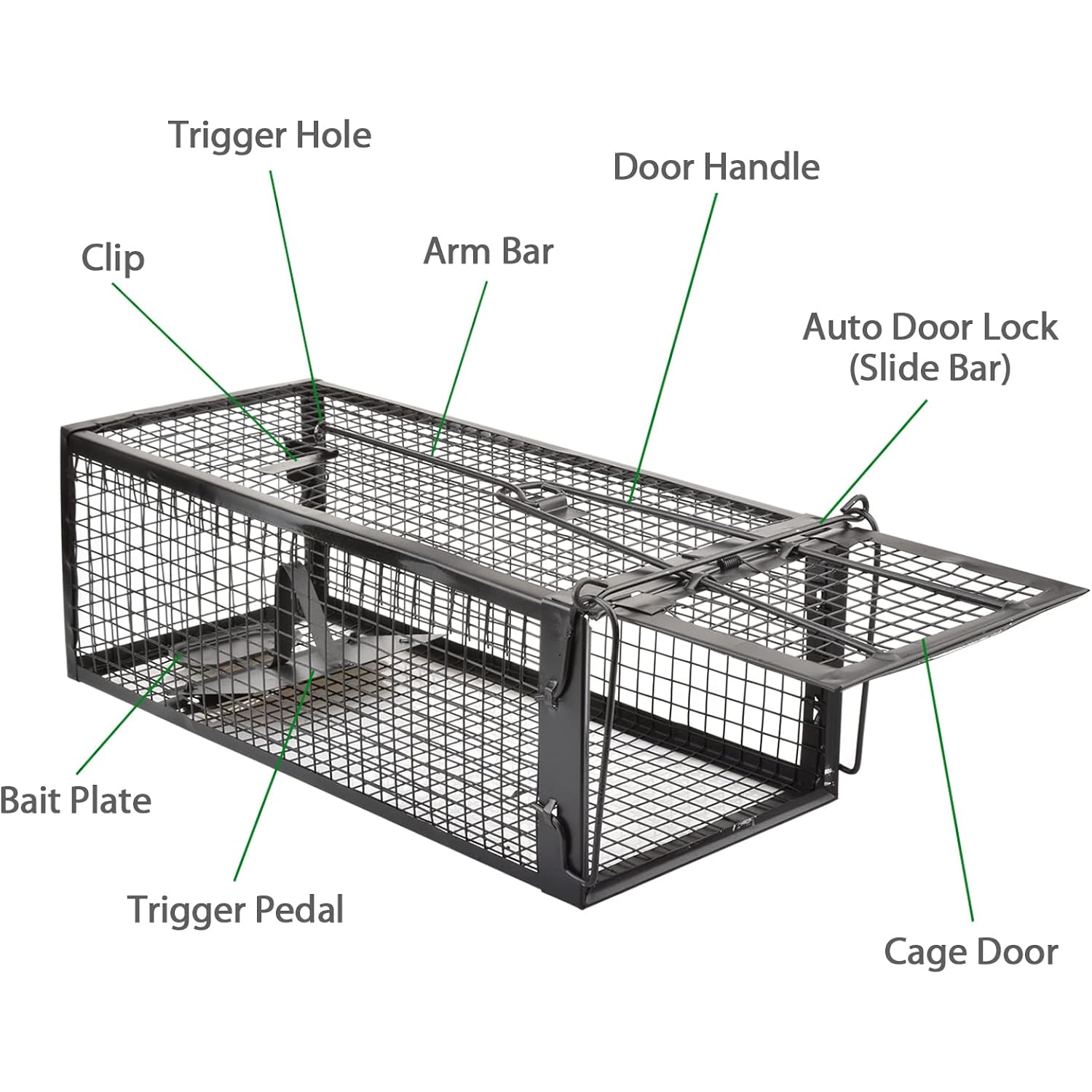 2-Pack Rat Traps Humane Live Mouse Vole Chipmunk Trap Cage For Indoors And Outdoors (Black)