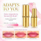 pH Color Changing Lipstick 2 Pack, pH Reactive Lip Tint with Glossy Finish, Clear Moisturizing Lip Balm, Personalized Pink Shade for Daily Makeup