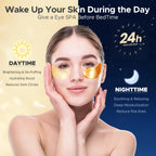 Under Eye Patches For Puffy Eyes,Dark Circles,Wrinkles & Eye Bags-Day & Night Eye Mask Gel Set With Collagen & 24K Gold,Ideal Undereye Skincare Gift For Bridesmaids, Women & Birthdays