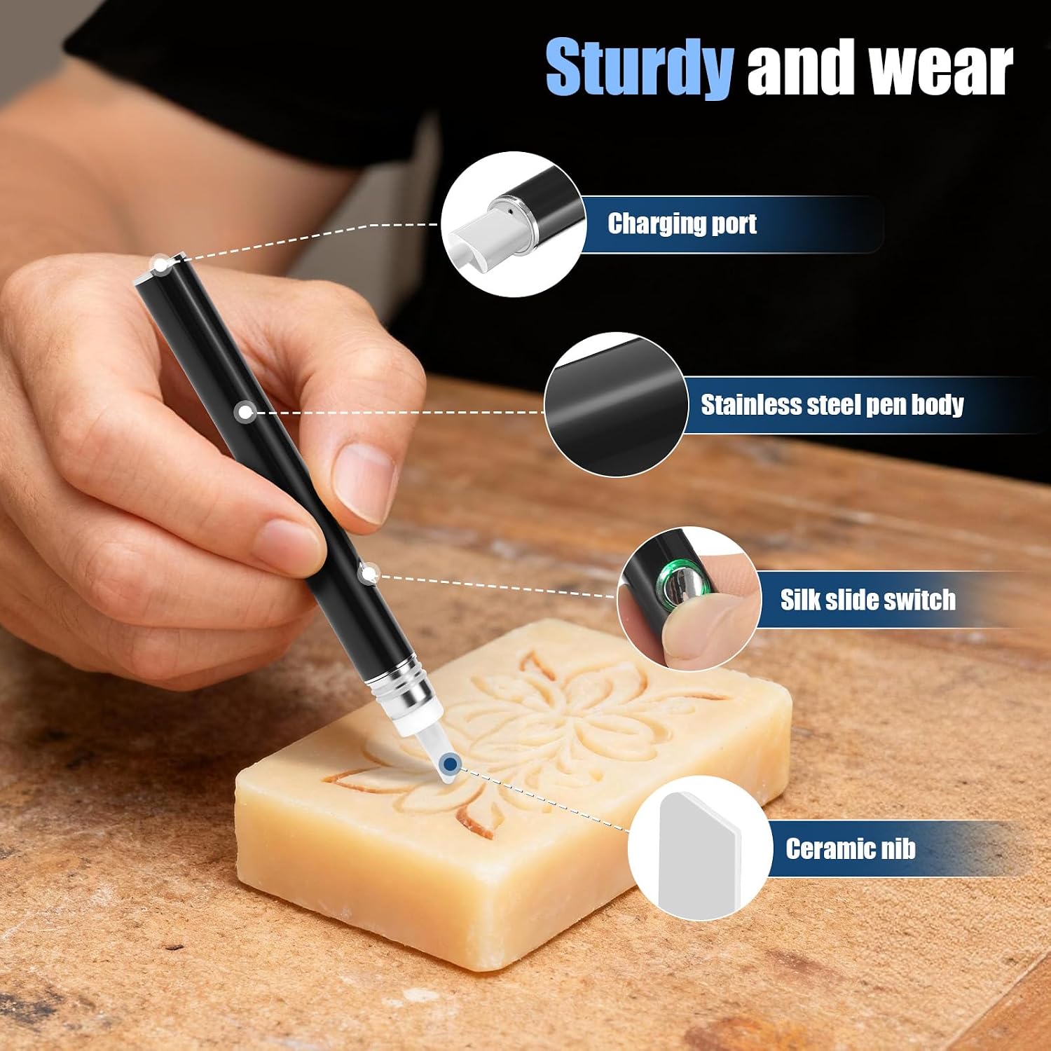 Electric Hot Knife Heat, Cutting Tool Kit With Ceramic Blade, Blade Heating Multi-Tool Ceramic Hot Knife Dab Tool
