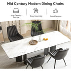 Nalupatio Modern Dining Chairs Set Of 4, Comfy Dining Room Chairs With Thick Cushions, Upholstered Fabric Kitchen Side Chairs With Metal Legs, Black