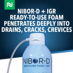 Nibor-D Insecticide Foam With Igr, Ready-To-Use For Fly And Cockroach Control, 360 Degree Application, Includes 17" Hose (1 Pack, 21 Oz Can)