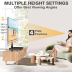 Swivel Table Top Tv Stand For 20-43 Inch Tvs Holds Up To 88 Lbs | Universal Tv Stand Base With 4-Level Height Adjustment And Tempered Glass Base, Max Vesa 200X200Mm, Black