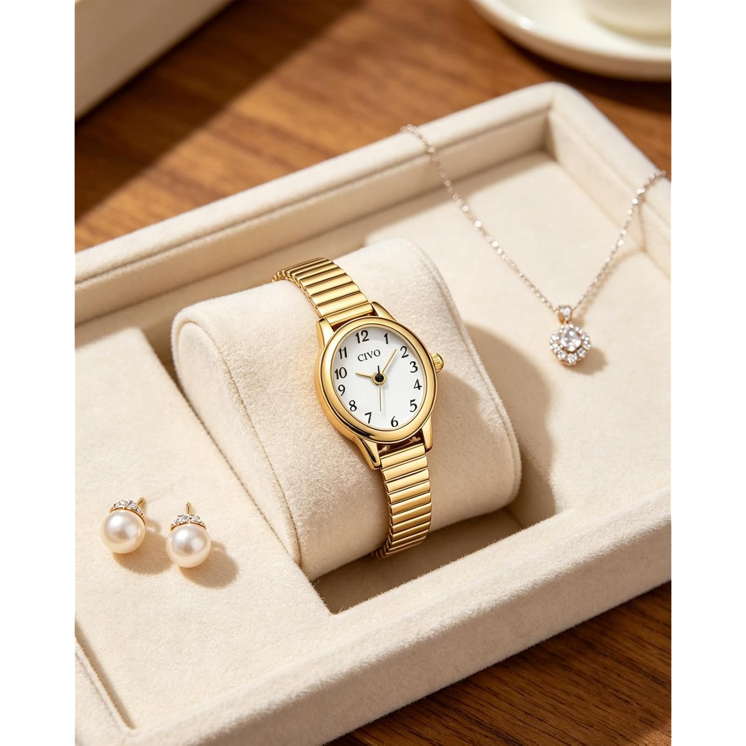 CIVO Small Gold Watches for Women: Vintage Analog Watch with Stainless Steel Expansion Band - Dainty Ladies Watch with Small Wrists - Gifts for Mom Wife Birthday Anniversary