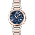 Ferragamo Legacy Collection Luxury Womens Watch Timepiece With A Two Tone Bracelet Featuring A Two Tone Case And Blue Dial