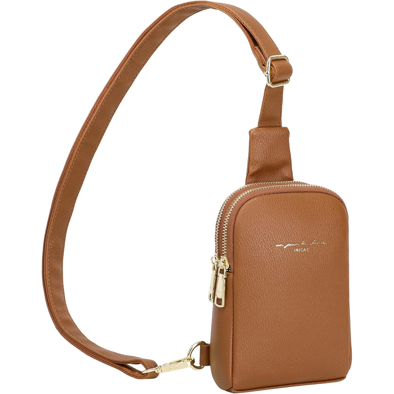 INICAT Women's Small Sling Bag, Lightweight Everyday Vegan Leather Crossbody Purse for Daily Essentials and Travel Light