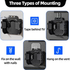 Mount For Apple Tv, Wall Mount Behind Tvs Bracket, Black Apple Tv Holder Compatible With All Apple Television Generations (Including All 4K Models), Easy Screw Mount Or Stick On Back Of Tvs