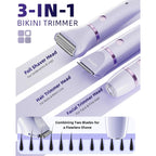 Ufree Bikini Trimmer Electric Razors for Women, Rechargeable Pubic Body Hair Trimmer Electric Shaver for Legs Body Hair, Bikini Shaver IPX7 Waterproof, Gifts for Women, Purple