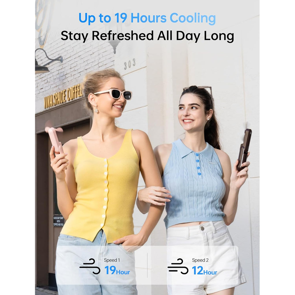 Jisulife 3 In 1 Portable Fan With Power Bank & Flashlight Featured | 19H Max Cooling, Usb Rechargeable, Pocket-Sized Handheld Fan For Travel, Cruise, Concerts, Makeup, Summer Gifts For Women