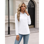 Women Button Down Shirts Long Sleeve Stain Shield Dress Shirts Slim fit Work Blouses Office Business Tops
