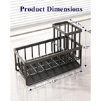 Kitsure Sponge Holder For Kitchen Sink - Rustproof Stainless Steel Sink Caddy Organization And Storage Essentials With High Brush Holder, Home Decor Accessories, 7.9" X 3.7" X 6.2", Black