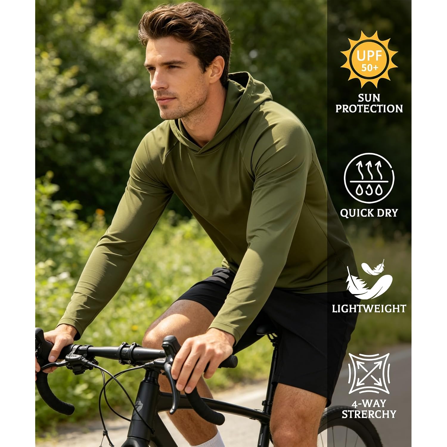 5 Pack Mens Upf 50+ Sun Protection Hoodie Long Sleeve Uv Spf Fishing Shirts Lightweight Running Rash Guard Sun Shirt