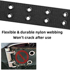 Double Prong Belt Plus Size 39 To 71'' Black Grommet Nylon Belts For Men Women Unisex