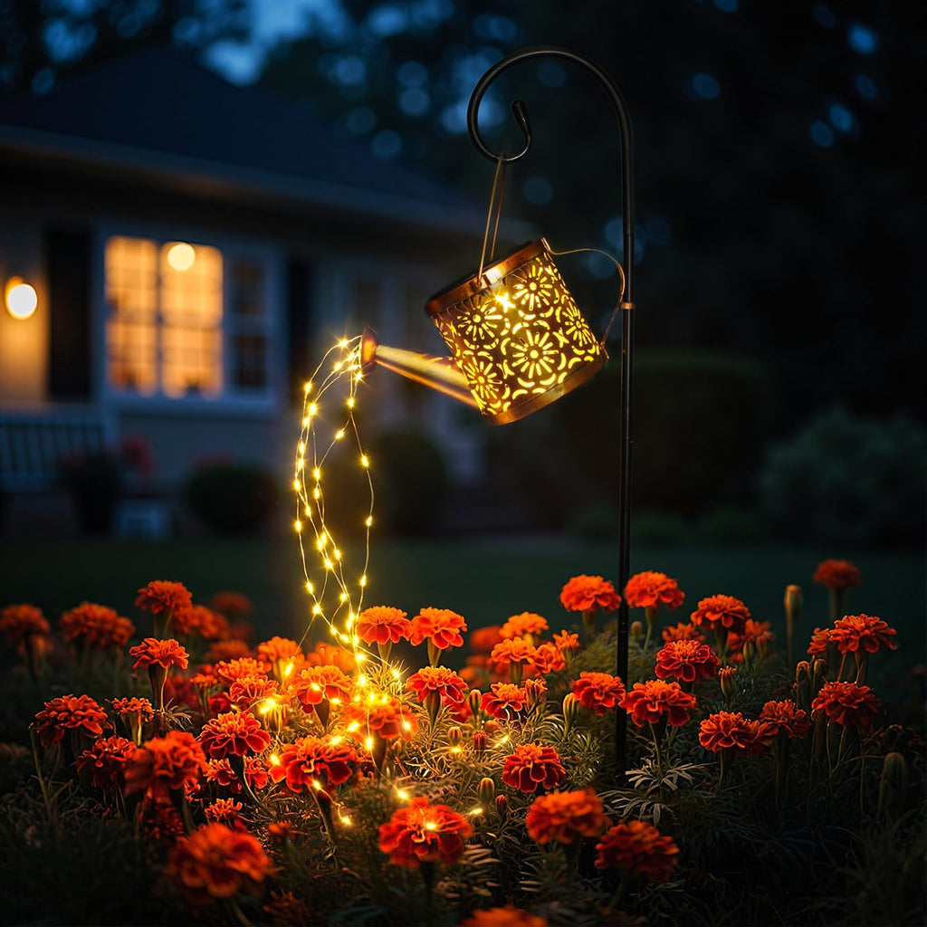 Solar Garden Lights Outdoor Decoration, Metal Solar Watering Can Lights Outdoor Waterproof, Small Patio Light Yard Lawn Pathway Decor, Gardening Gifts For Women Mom Grandma