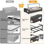 Spacehacks Under Bed Storage With Wheels 2Pack Storage Containers With Clear Window&Label Under Bed Drawers Rolling Under Bed Storage For Clothes,Shoes, Blankets (30.71 X 16.93 X 6.69 In, Dark Grey)