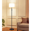 【Upgraded】 Dimmable Floor Lamp For Living Room,1000 Lumens Bulb Included, Modern Floor Lamps Simple Design With Linen Shade, Tall Standing Lamp For Bedroom Office Dining Room, Black Pole Lamp