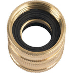 Hourleey Garden Hose Adapter, 3/4 Inch Solid Brass Hose Connectors, 2 Pack Hose Connector With 2 Extra Washers (Female To Female)