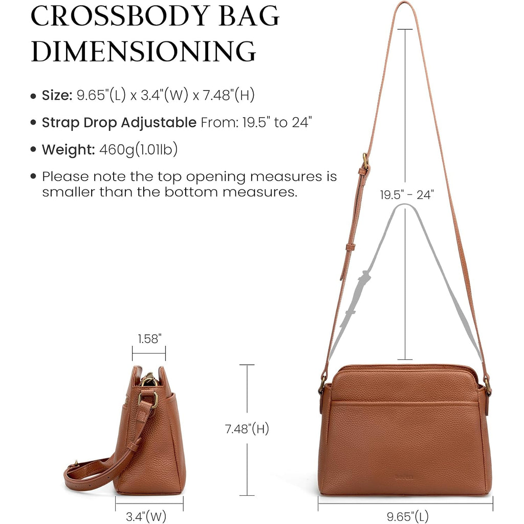 Befen Anti-Theft Crossbody Bag For Women Genuine Leather, Small Cross Body Shoulder Handbags With Rfid Card Slots