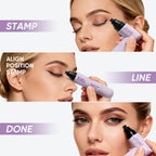 2Chill 2-Pack Rotating Eyeliner Stamp Pen, Dual-Ended Winged Eyeliner Stamp, Cat Eye Tool, Waterproof & Smudge-Proof, Long-Lasting Make Up, Matte Finish, Liquid Eyeliner For Beginners, Black & Brown