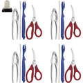 Seafood Tools Set includes 4 Crab Crackers 4 Seafood Fork 4 Lobster Crackers 4 Seafood Scissors -Nut Cracker and Storage Bag（17 Piece ）