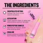 Peace Out Retinol Eye Stick, Under Eye Treatment For Hydration, Fine Lines & Wrinkles, With Encapsulated Retinol, Peptides & Squalane For Smoother Looking Under Eyes, 0.14 Oz
