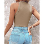 Chicme Womens Summer Sleeveless Tank Top Casual Ribbed Racerback Basic Fitted Thick Strap Shirts Tops