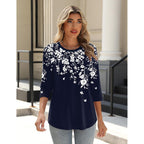 Zeagoo 3/4 Length Sleeve Womens Tops Crew Neck Loose Fit Shirts Pleated Cute Clothes Dressy Casual 2026 Summer Tunics