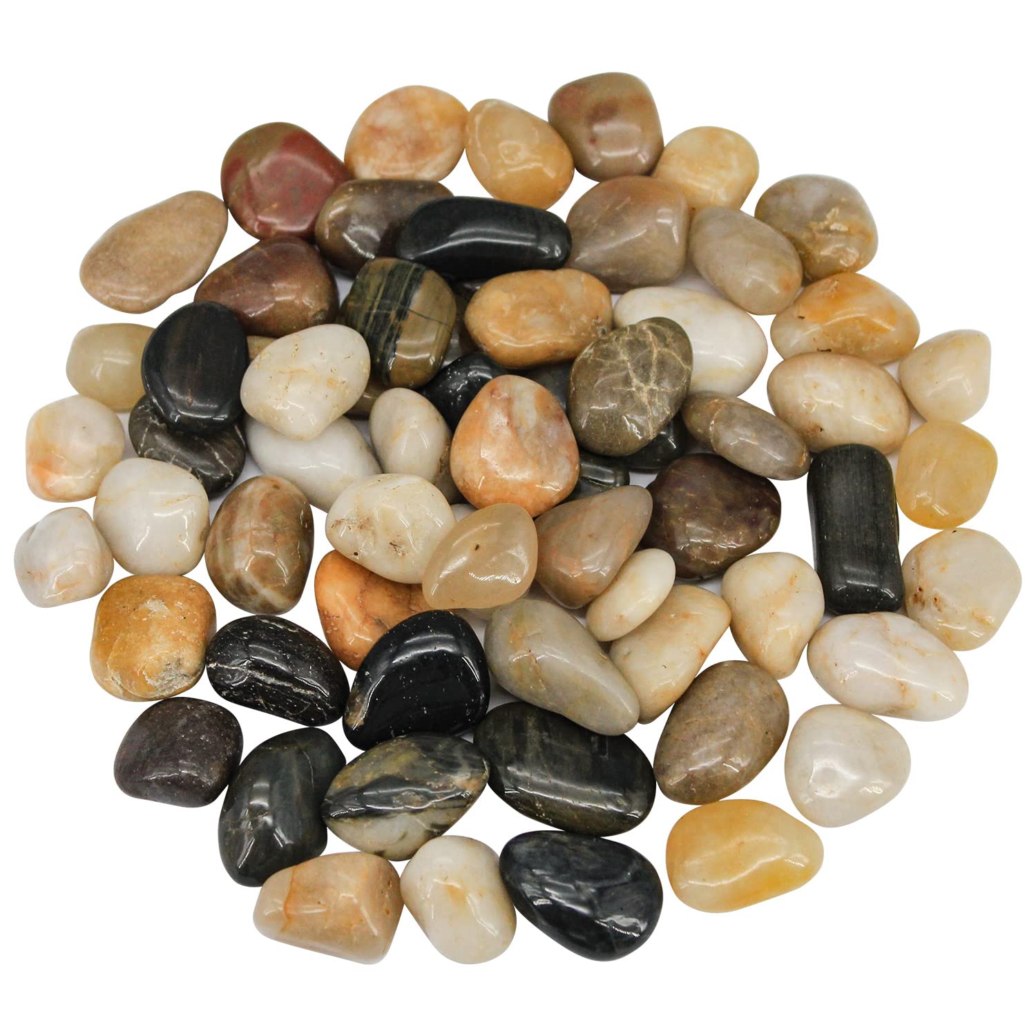 River Rocks, Decorative Ornamental Pebbles,Garden Landscaping Stones | Gravel Filler For Home Decoration Flower Bed Fish Tank Plants Vases Succulents