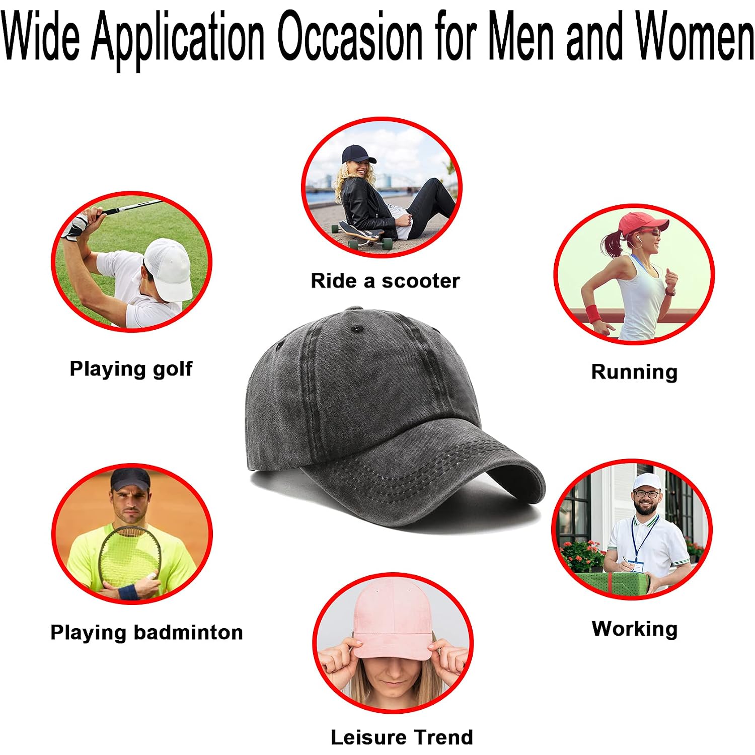 PFFY 2 Packs Vintage Washed Distressed Baseball Cap Golf Dad Hat for Men Women Black/Blue