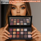 Matte Eyeshadow Palette Pro 18 Colors Pigmented Shimmer Glitter Eye Shadow Palette, Long Lasting Waterproof Dark Smokey Powder Cosmetics Pallet Halloween Valentine Gift Makeup Kit (01# Seductress)