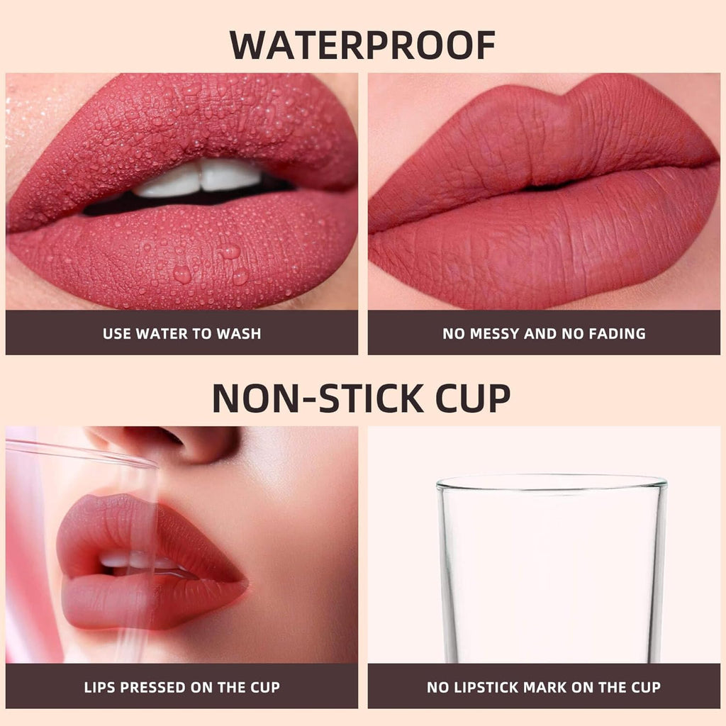 Black Matte Liquid Lipstick - Pure Black, Up to 16H Wear, Smudge Proof Transfer-Proof & Waterproof, High Pigment Lip Color for Goth, Cosplay, Halloween, 0.17 Fl Oz (Mystical Moment)