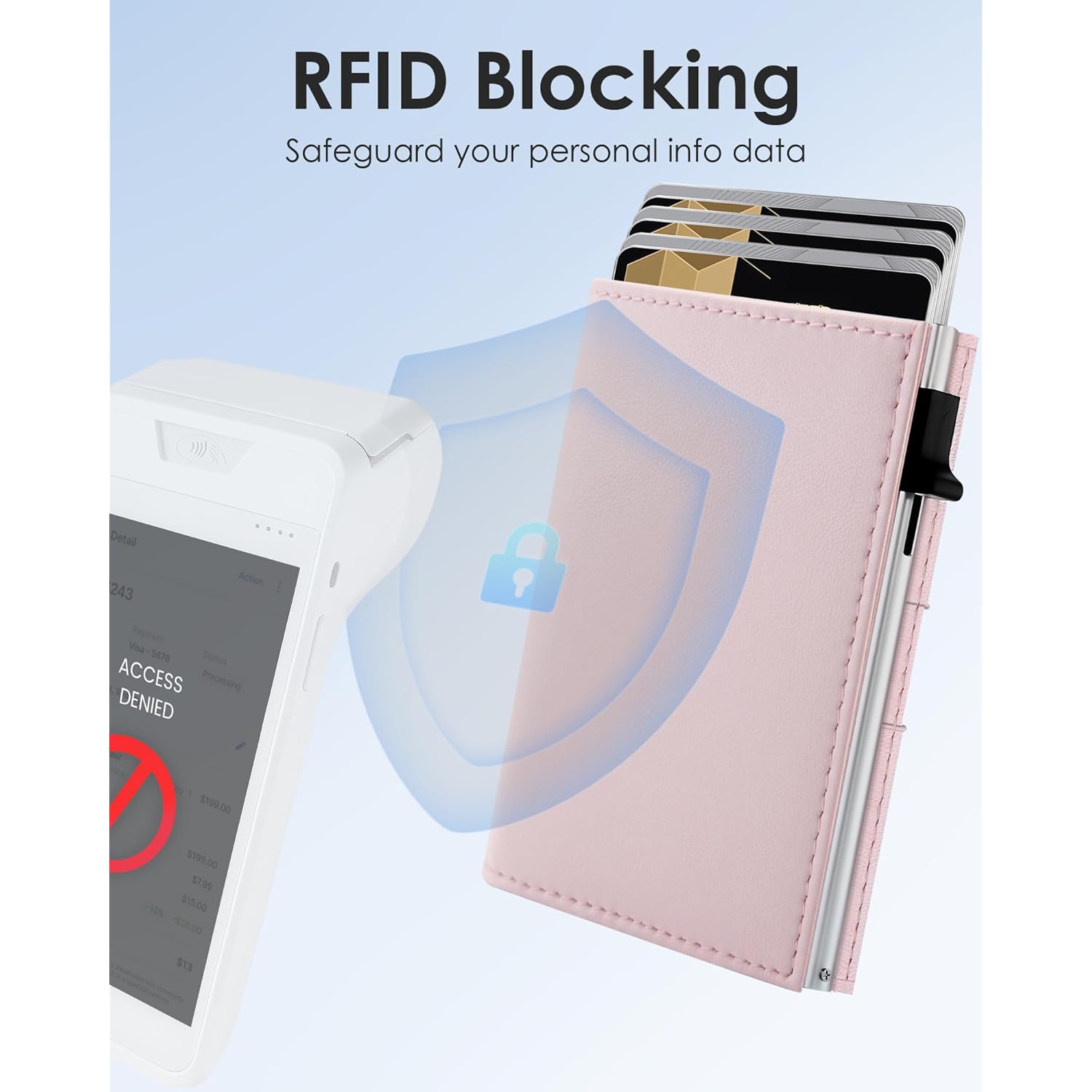 QLD RFID Wallet Women - Small Slim Trifold Wallet Anti-Theft Pop up Card Holder, Minimalist, Ultra Thin, Front Pocket, Premium Leather, 9-11 Cards Capacity | ID Window | Cash Slot