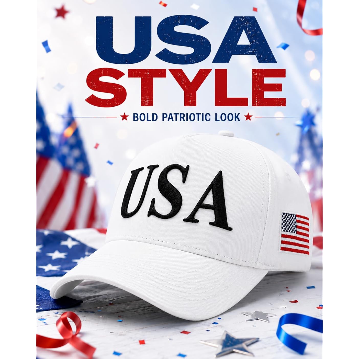 Usa Flag Hat For Men Women - 3D Embroidered Patriotic Baseball Cap, 4Th Of July, 250Th