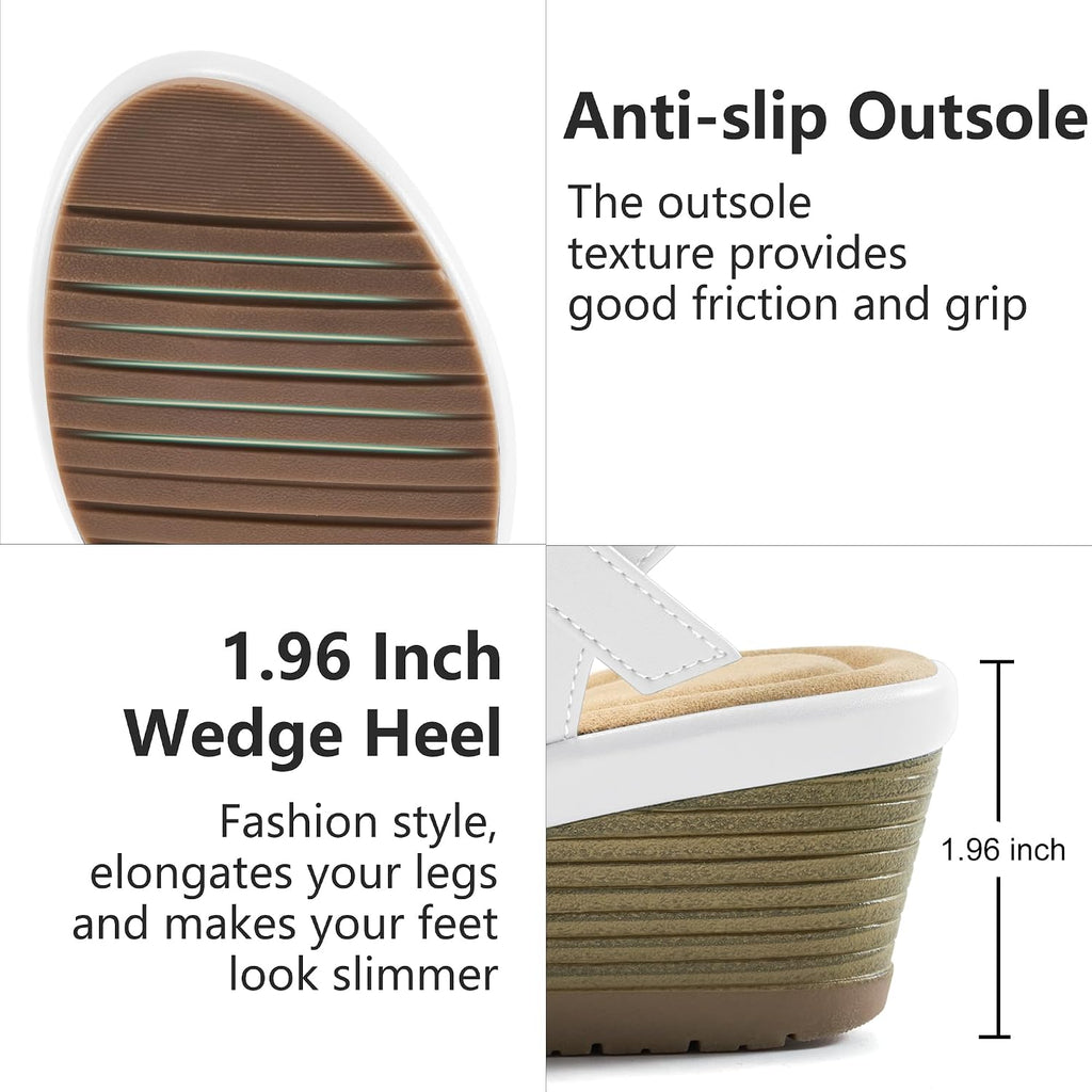 Aomigoct Dressy Womens Wedge Sandals: Comfortable Platform Work Sandals For Women 2026 - Casual Walking Wedding Shoes