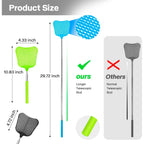 Telescopic Fly Swatter, Begonia Fly Swatter For Indoors,Manual Plastic Flyswatter Heavy Duty With Stainless Steel Telescopic Handle (3 Pack)