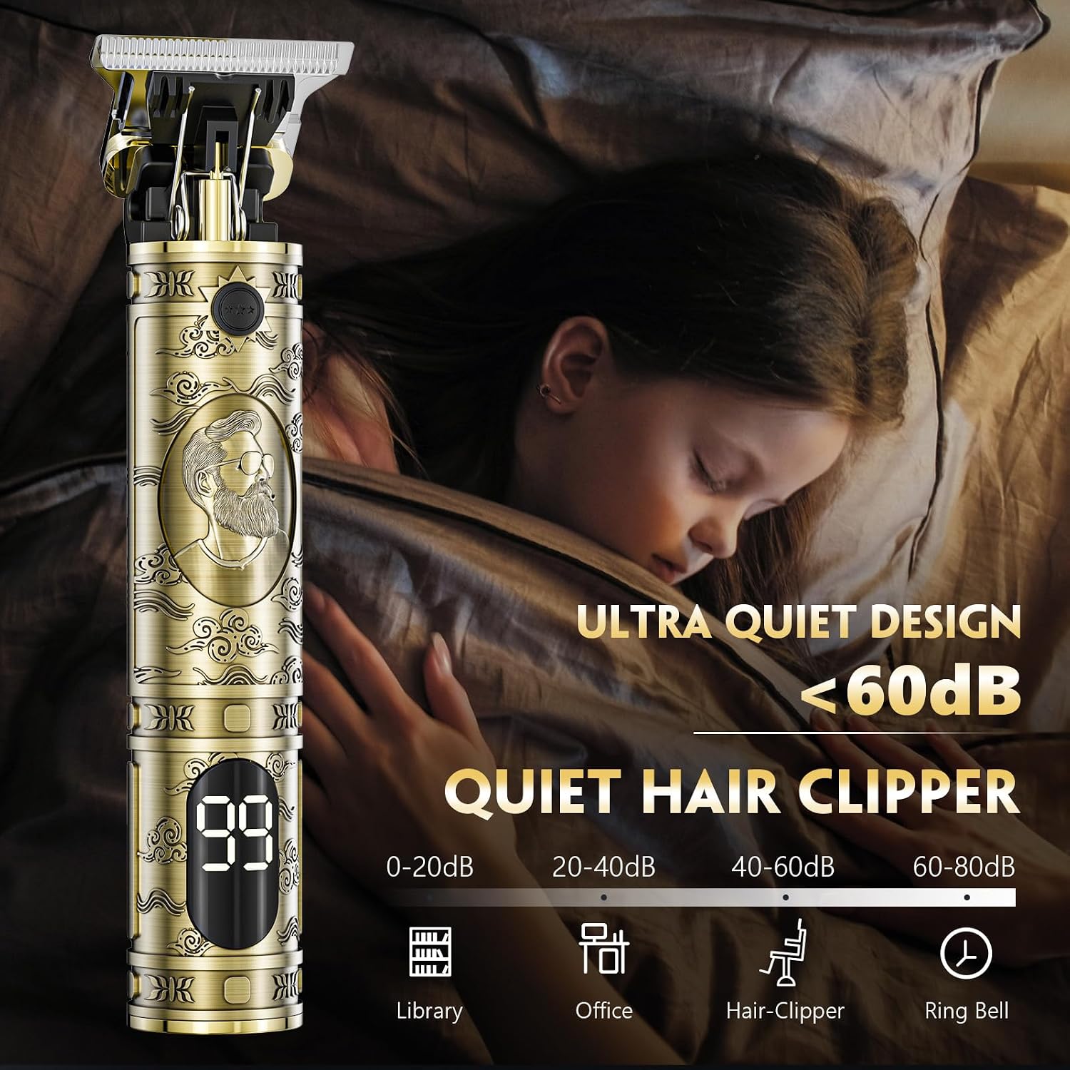 Solati Hair Clippers For Men, Professional Hair Trimmer Zero Gapped T-Blade Trimmer Cordless Rechargeable Edgers Clippers Electric Beard Trimmer Shaver Hair Cutting Kit With Lcd Display Gifts For Men