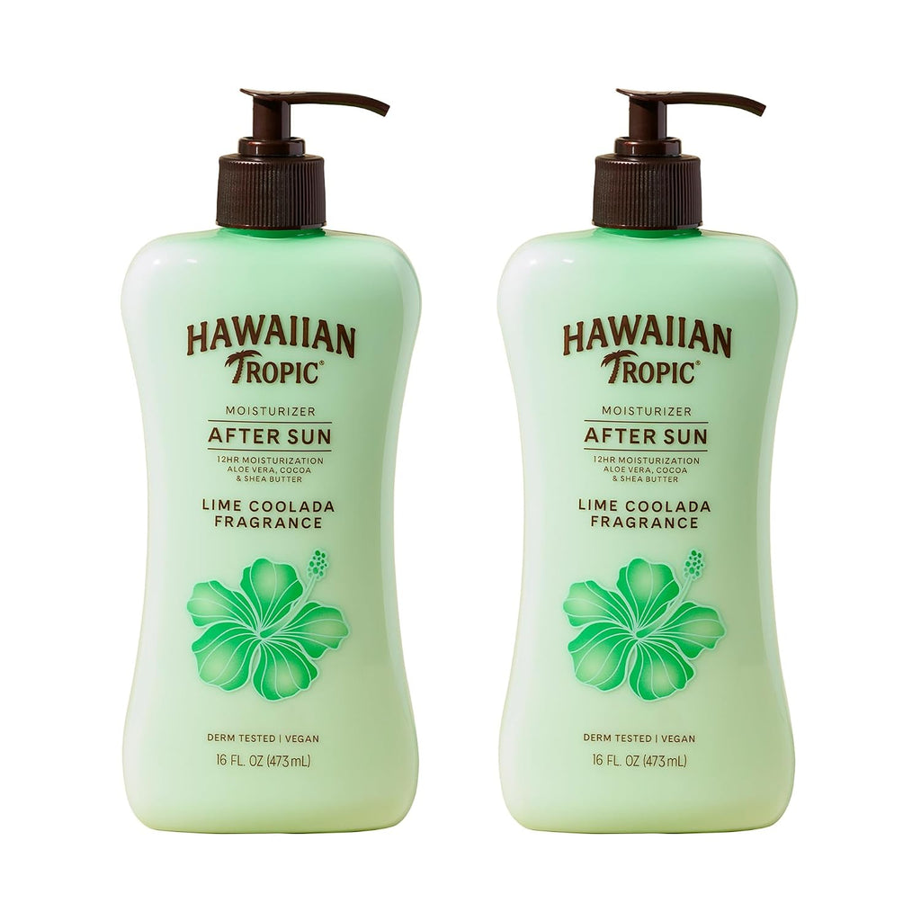 Hawaiian Tropic Lime Coolada After Sun Lotion | After Sun Care, Skin Care, Daily Moisturizing Lotion With Aloe, Cocoa Butter & Shea Butter, 16 Fl Oz Each Twin Pack