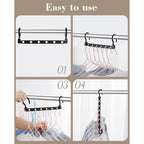 Space Saving Hangers For 48 Clothes, Reinforced Collapsible Hangers With 360° Swivel Hook, Hanger Hooks Space Saver For Closet Organizers And Storage, Dorm Room Essentials, Fully Assembled, Black